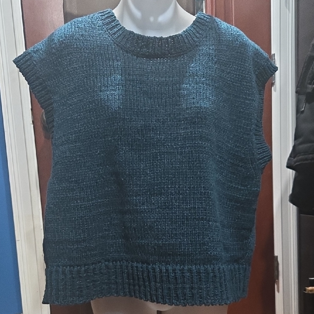Niko and... Teal Knit Sweater Vest, Tie Back, L